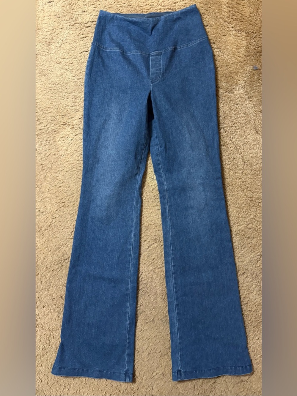 Woman With Control Jeans 2 Tall Pull On Bootcut Stretch Denim High Rise